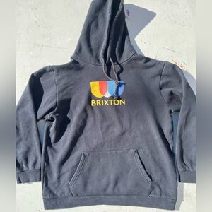 Men’s Brixton Sweatshirt Black Spell-Out Logo XL Cotton Beach Motor Streetwear